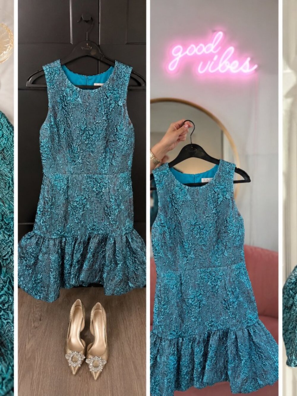 Chelsea28 Teal Sleeveless Cocktail Dress